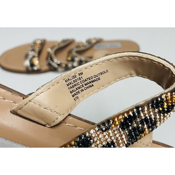 Steve Madden Animal Print Malise Leopard Crystal Sandals Size 8 M - Picture 4 of 5